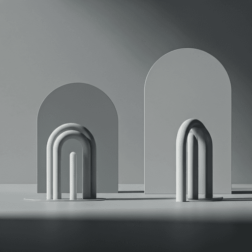 Abstract architectural structures in grayscale